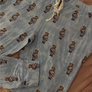 Polo by Ralph Lauren Light Blue Bear Print Pajama Pants